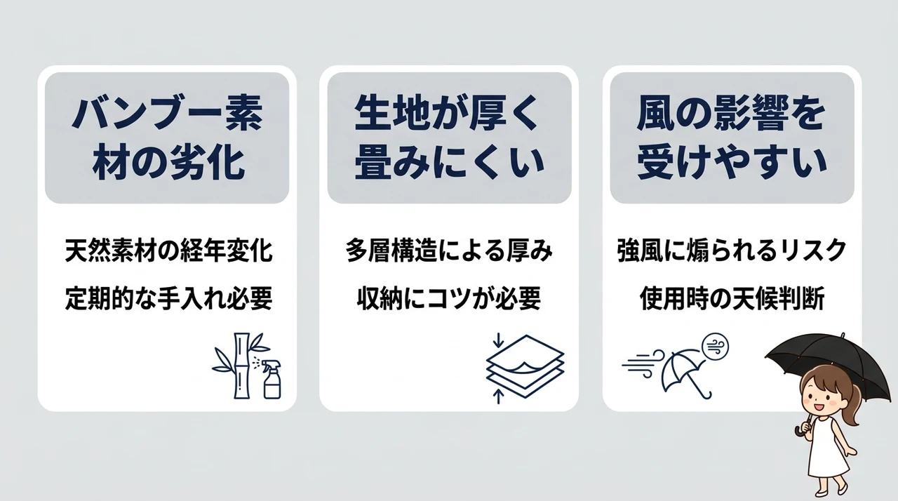 完全遮光日傘のデメリット